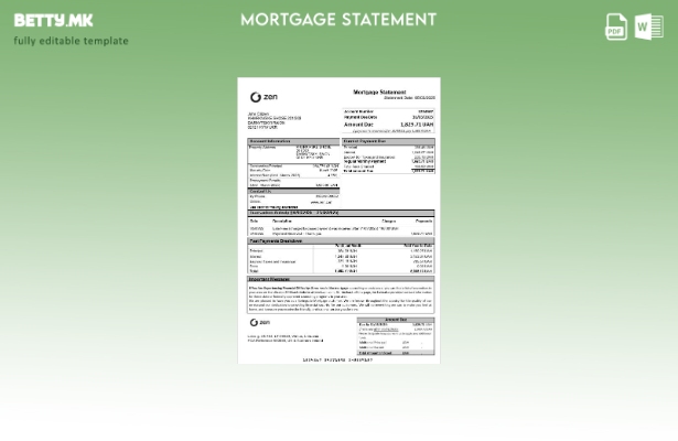 модерен стил Украина ЗЕН изјава за хипотека во шаблон формати Word и PDF